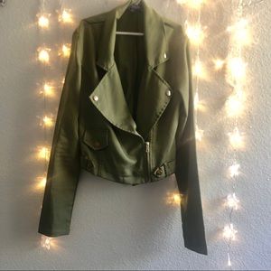 🎉🎉🎉long sleeve/Olive green zip up jacket